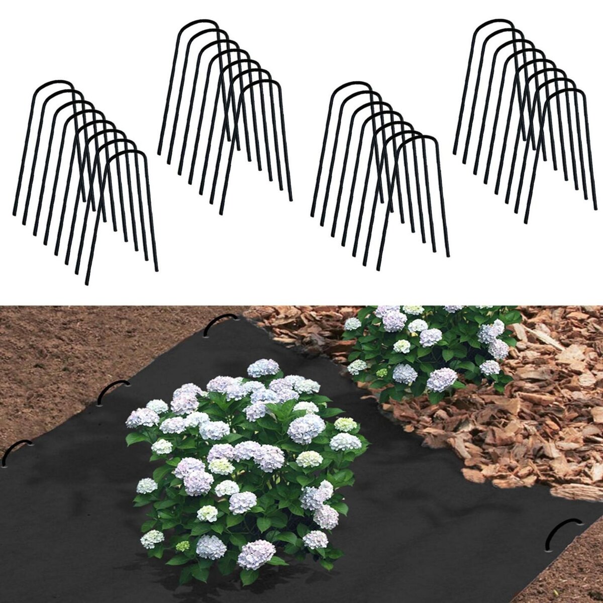 ID MARKET Lot de 30 agrafes pour toile de paillage 10 CM