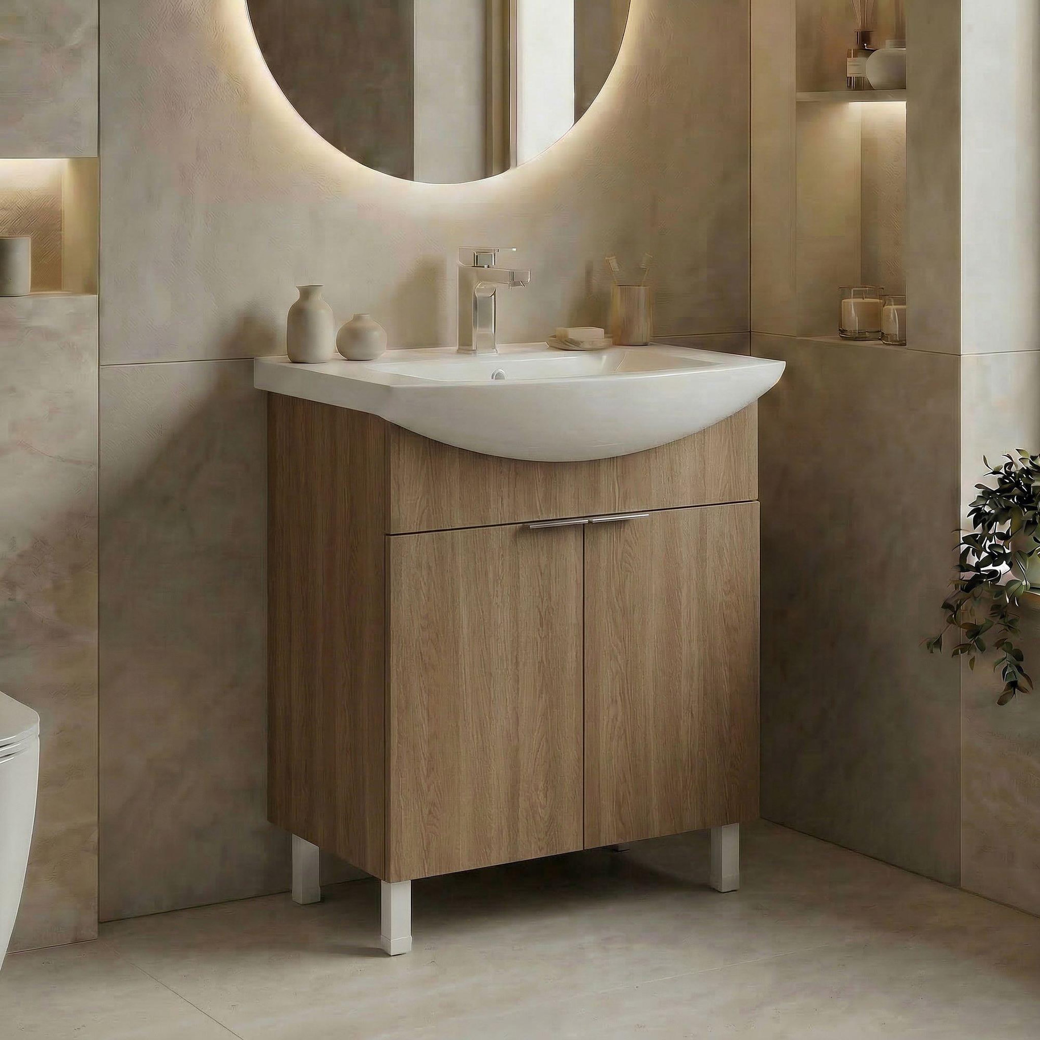 Voir la diapositive 2 : Habitat et Jardin Meuble vasque  purus 65  - 65 x 50 x 83 cm - sonomo oak