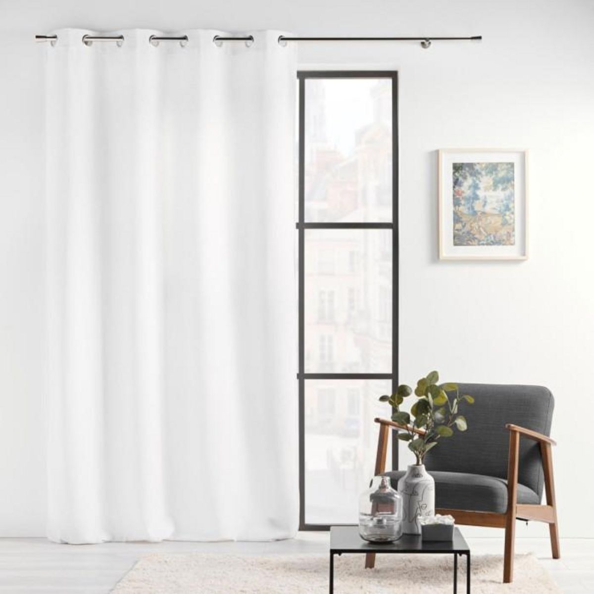 Paris Prix Rideau à Œillets en Velours  Verra  140x260cm Blanc