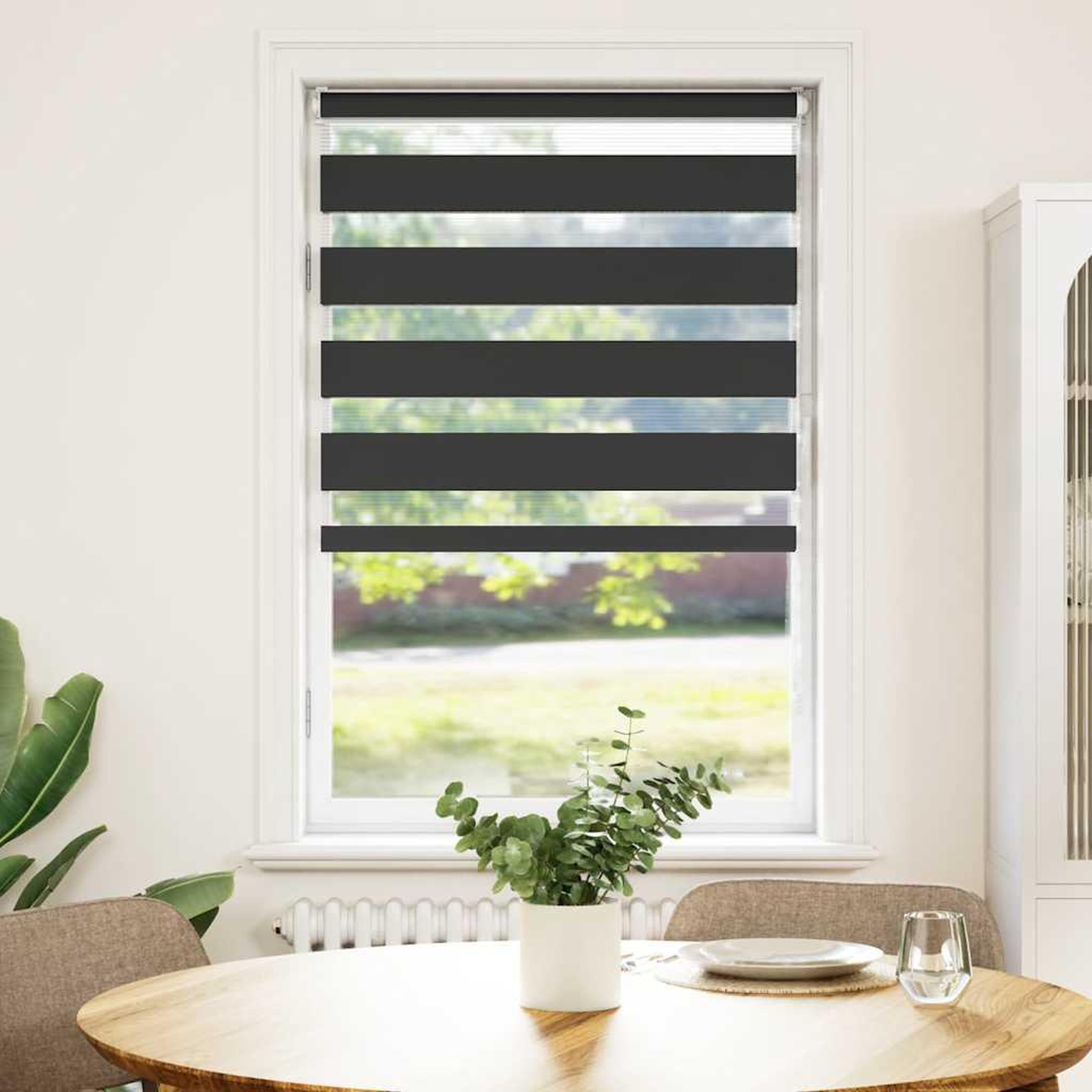 Voir la diapositive 2 : VIDAXL Store zebre noir 85x100 cm largeur du tissu 80,9 cm polyester