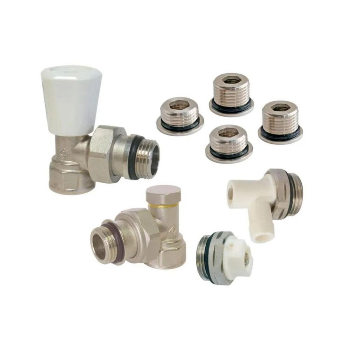 CENTRALE BRICO Kit radiateur manuel équerre universel en laiton