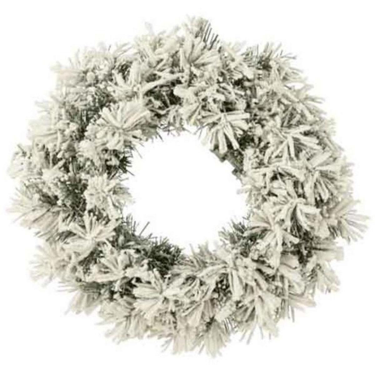 Paris Prix Couronne de Noël Led  Enneigée  44cm Vert & Blanc