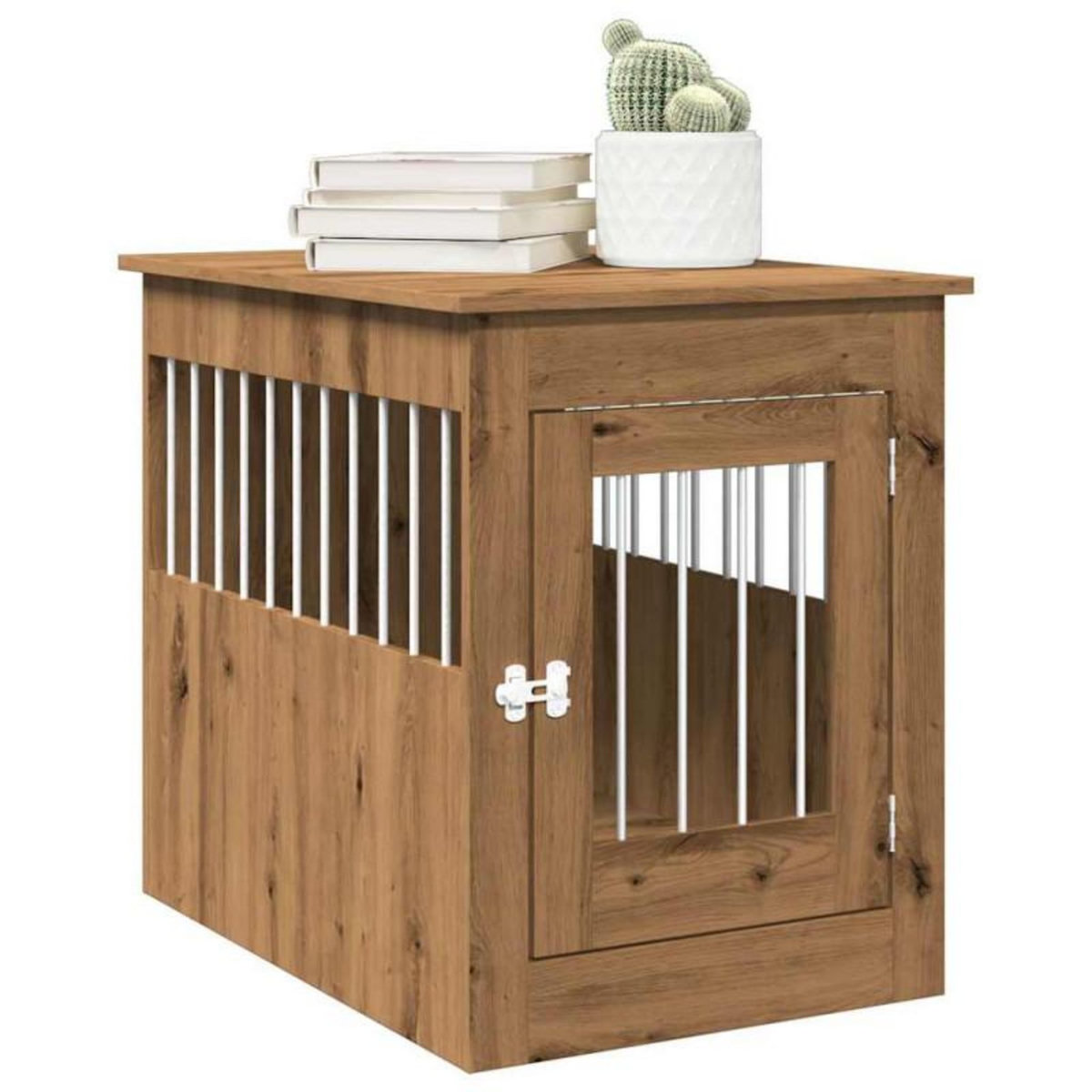 VIDAXL Meuble de cage pour chiens chêne artisanal 55x80x68 cm