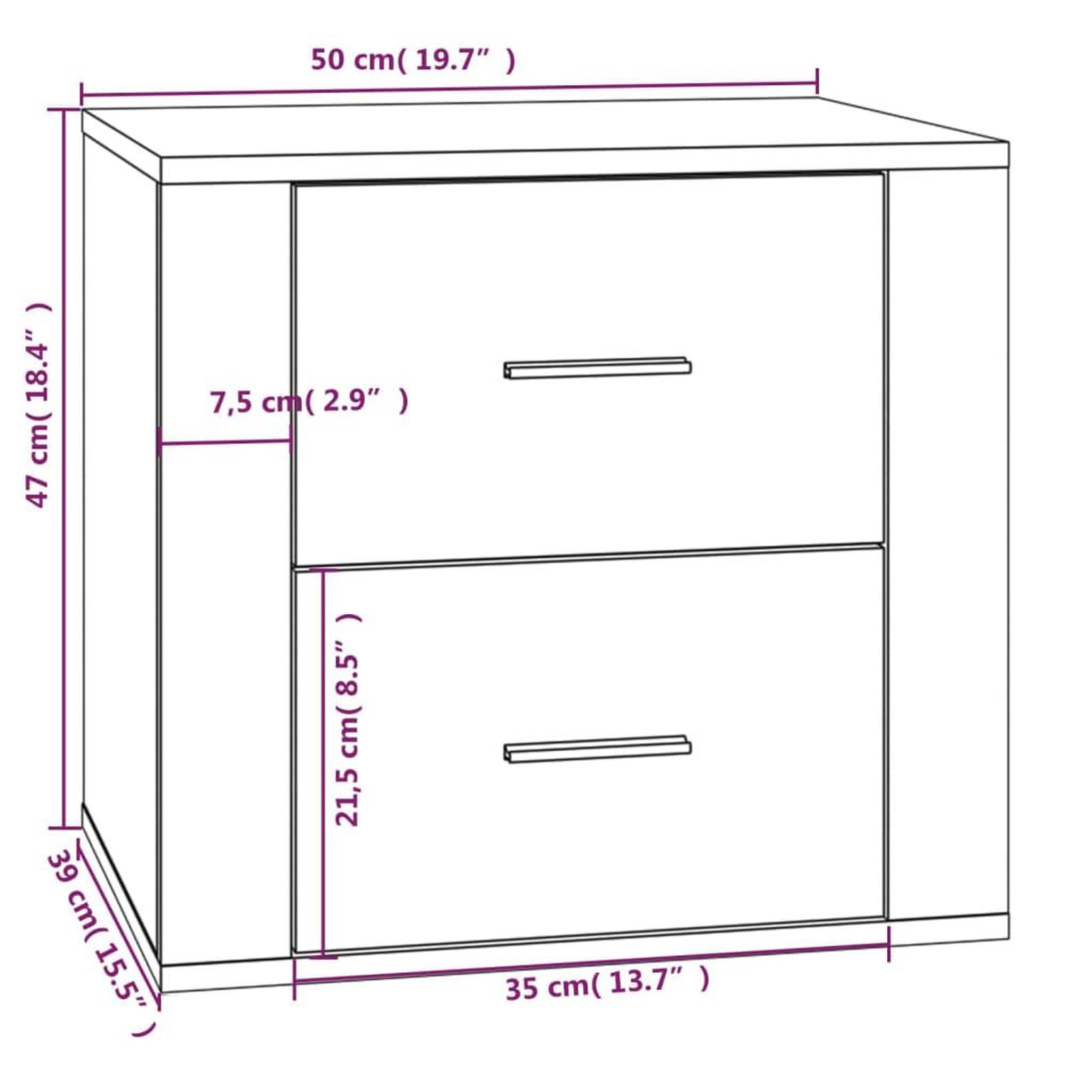 Voir la diapositive 6 : VIDAXL Table de chevet Gris beton 50x39x47 cm
