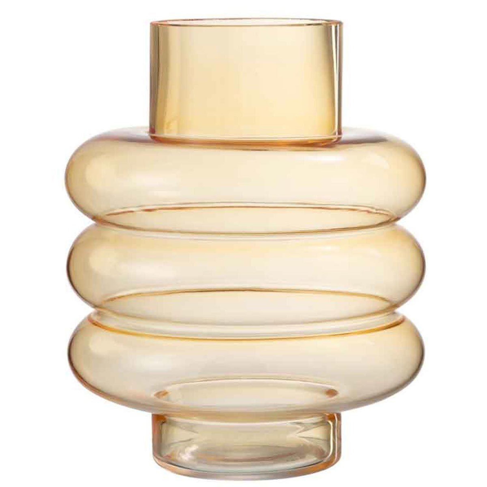J-LINE Vase design en verre  lima  22cm ocre