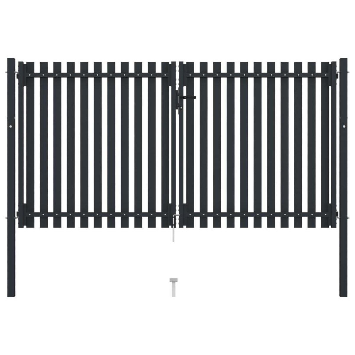 VIDAXL Portail de cloture a double porte Acier 306x220 cm Anthracite