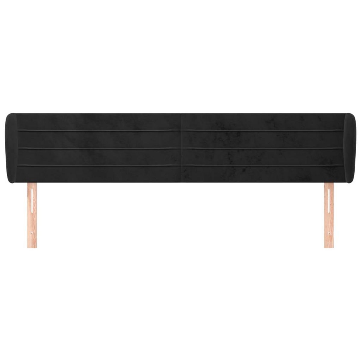 VIDAXL Tete de lit avec oreilles Noir 163x23x78/88 cm Velours