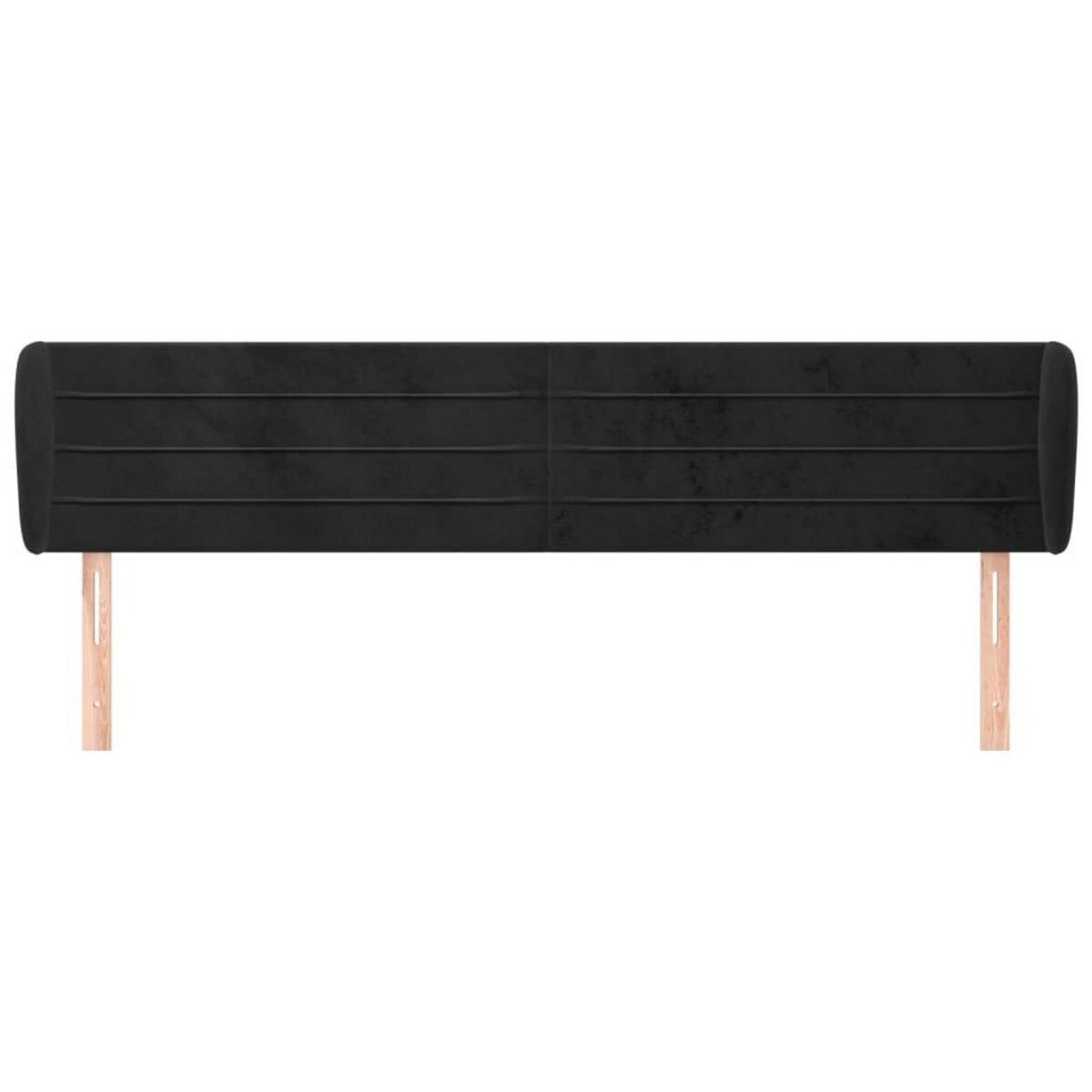 VIDAXL Tete de lit avec oreilles Noir 163x23x78/88 cm Velours
