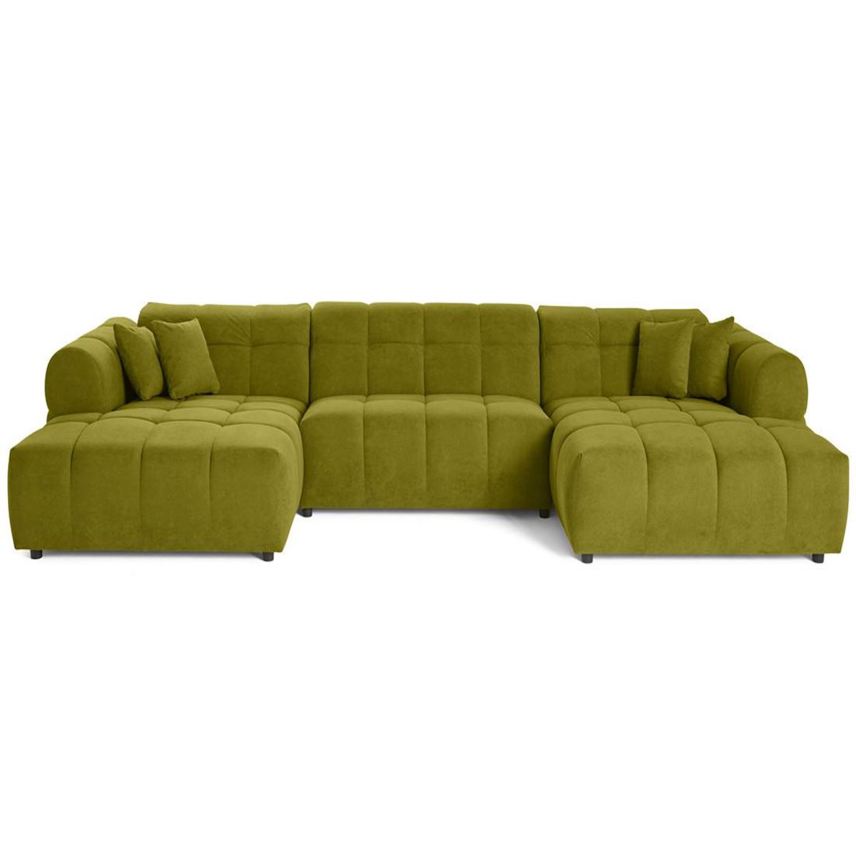 LISA DESIGN Ray - canapé panoramique en u 7 places en tissu texturé