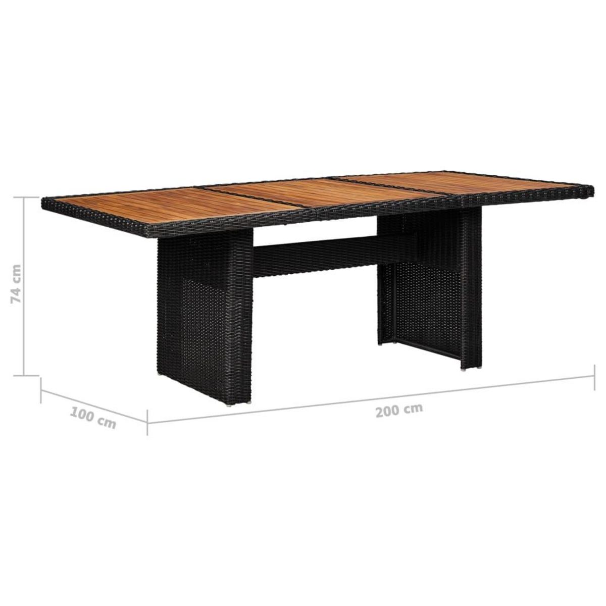 VIDAXL Ensemble a manger d'exterieur 9 pcs Resine tressee Noir