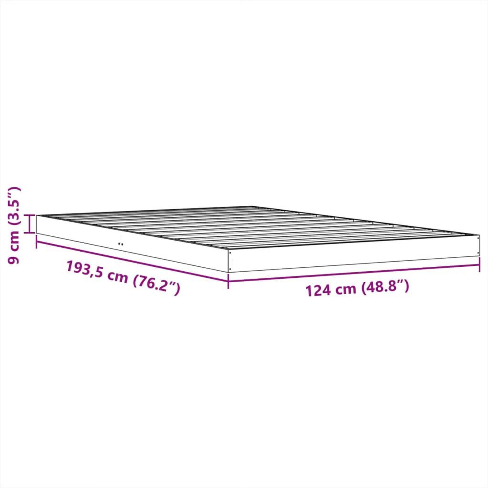 Voir la diapositive 6 : VIDAXL Cadre de lit sans matelas cire marron 120x190cm bois pin massif
