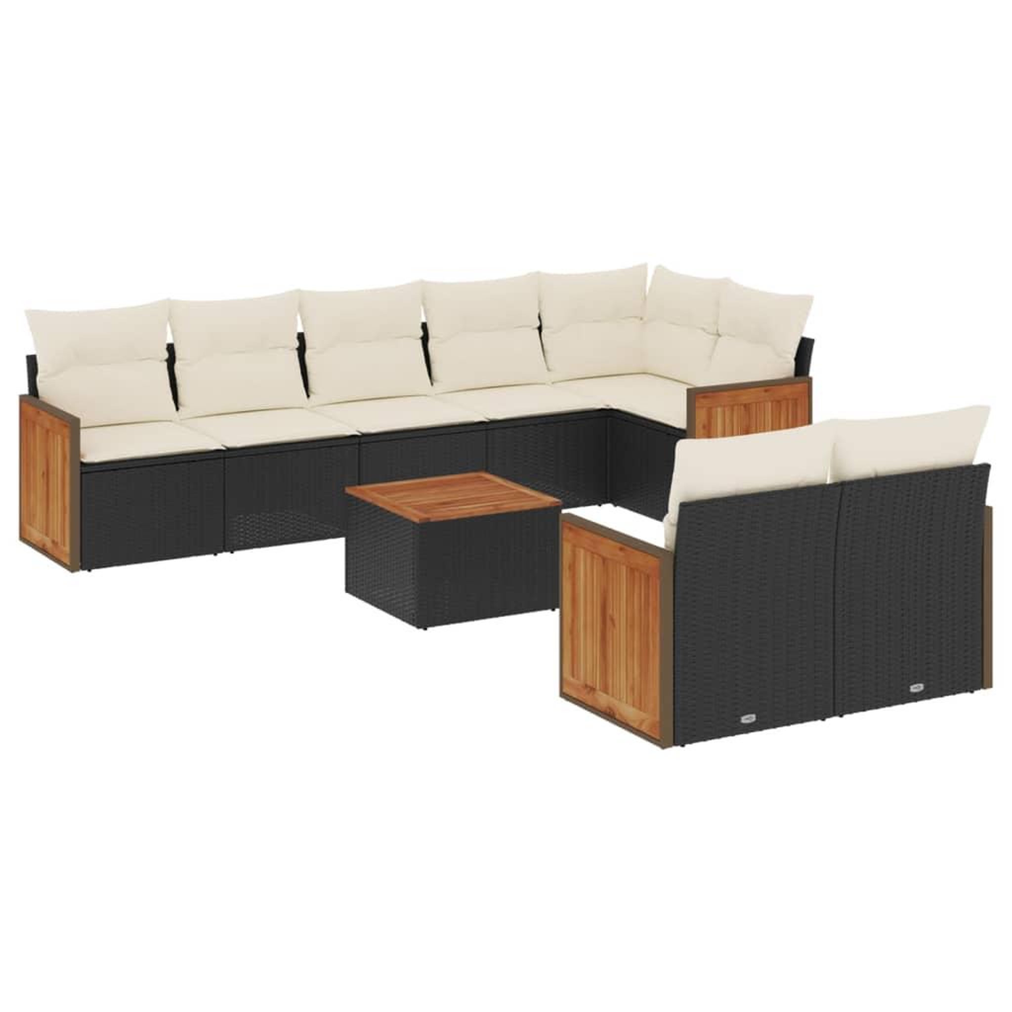 Voir la diapositive 2 : VIDAXL Salon de jardin 9 pcs avec coussins noir resine tressee