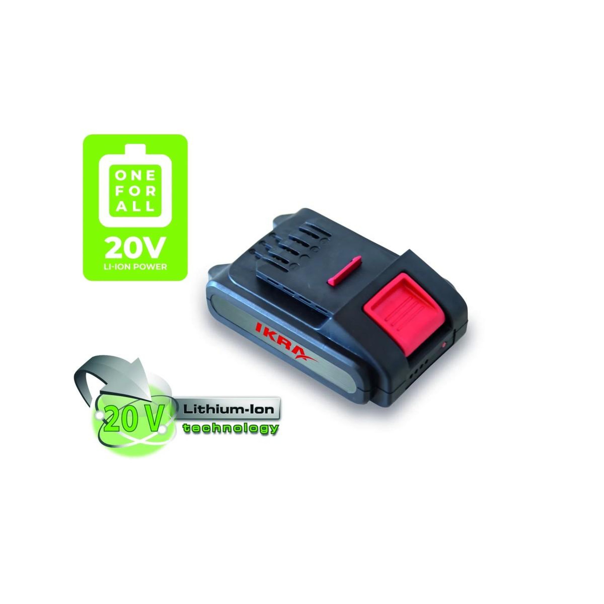 Voir la diapositive 5 : Ikra Batterie de rechange 20v- 2.0 ah lithium puissance 40 wh, légère 360 g, compatible tous outils ikra 20v