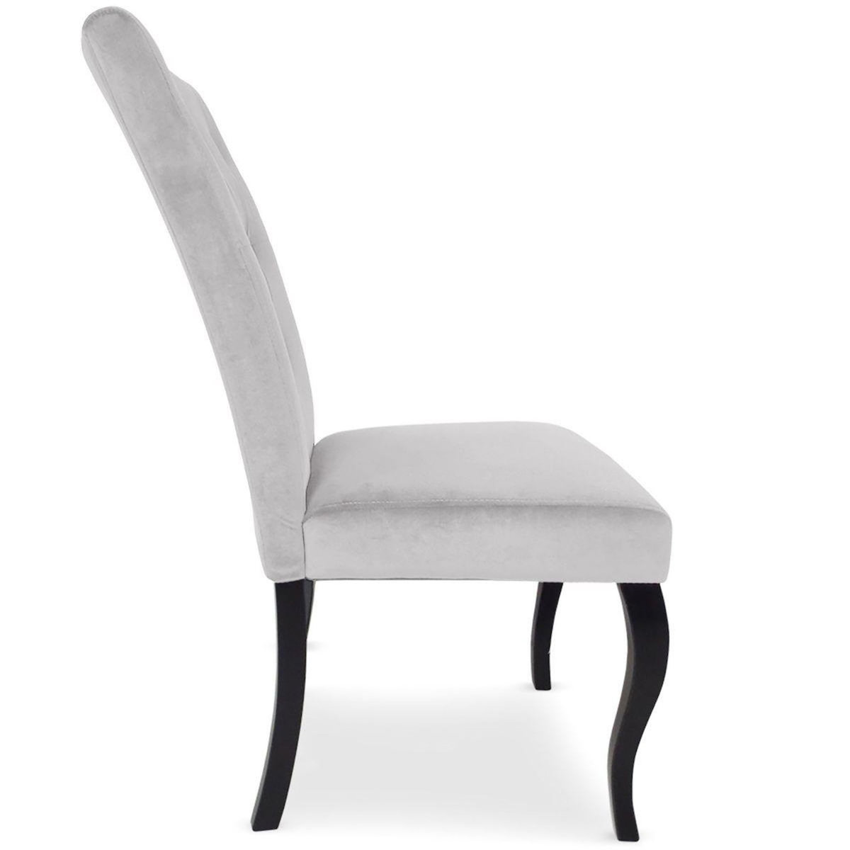 Paris Prix Lot de 2 Chaises Design Velours  Lucky  106cm Gris