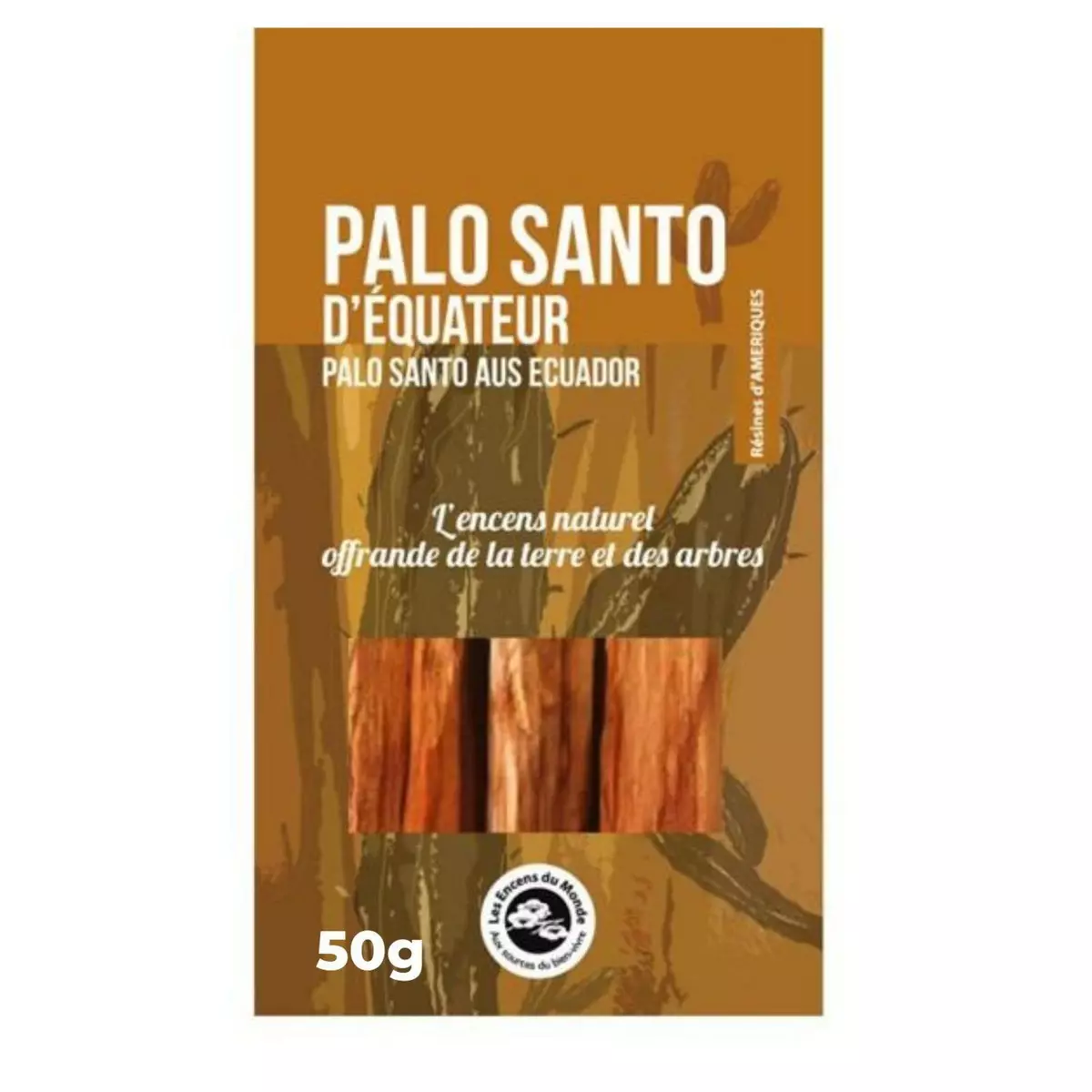 Les Encens du monde Bâtonnets de bois Palo Santo à brûler 50 g