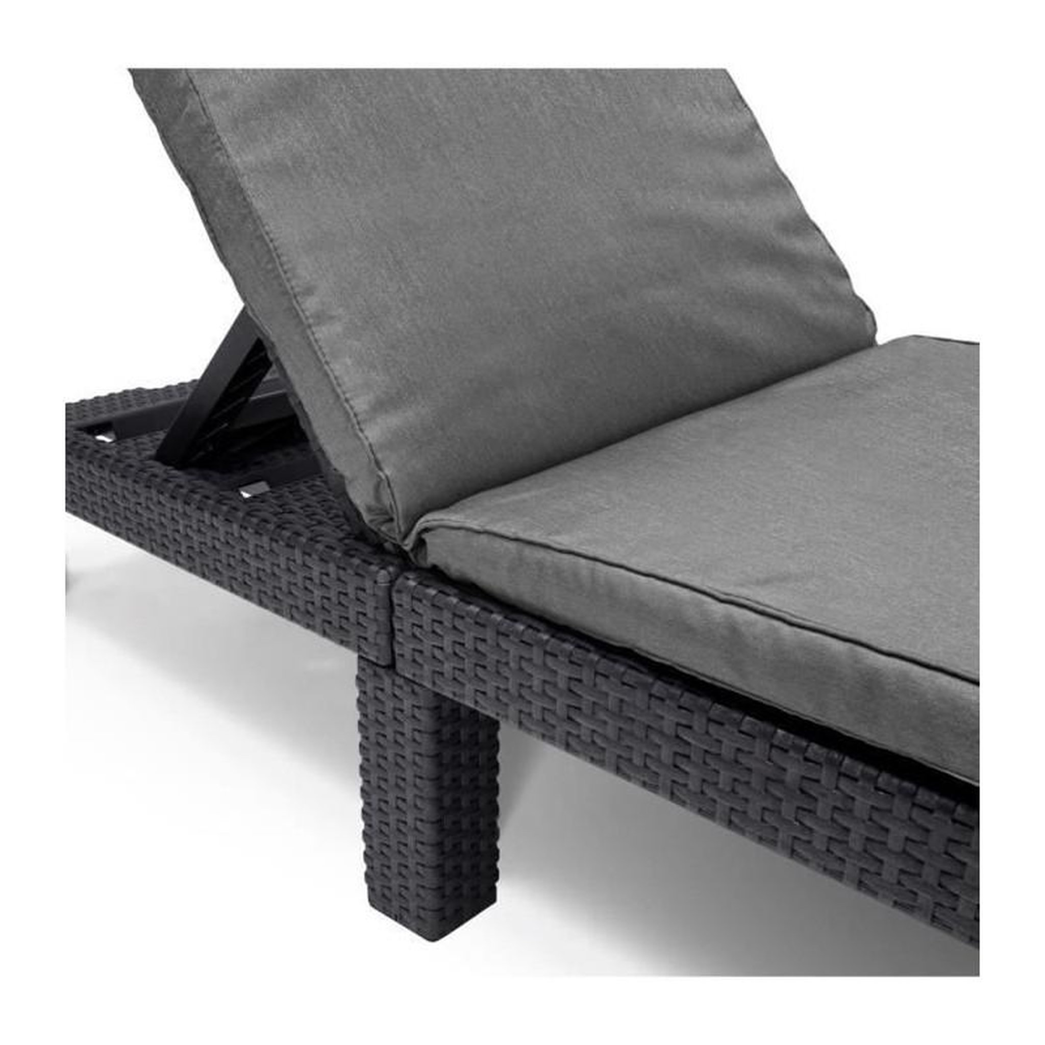 Voir la diapositive 3 : ALLIBERT by KETER Bain de soleil en imitation resine tressee ALLIBERT - 4 positions - Daytona De luxe - Gris graphite