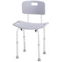 Voir la diapositive 1 : HOMCOM Chaise de douche siège de douche ergonomique hauteur réglable pieds antidérapants charge max. 136 Kg alu HDPE gris