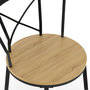 Voir la diapositive 6 : ID MARKET Lot de 4 tabourets de bar bistrot DETROIT avec dossier arrondis design industriel