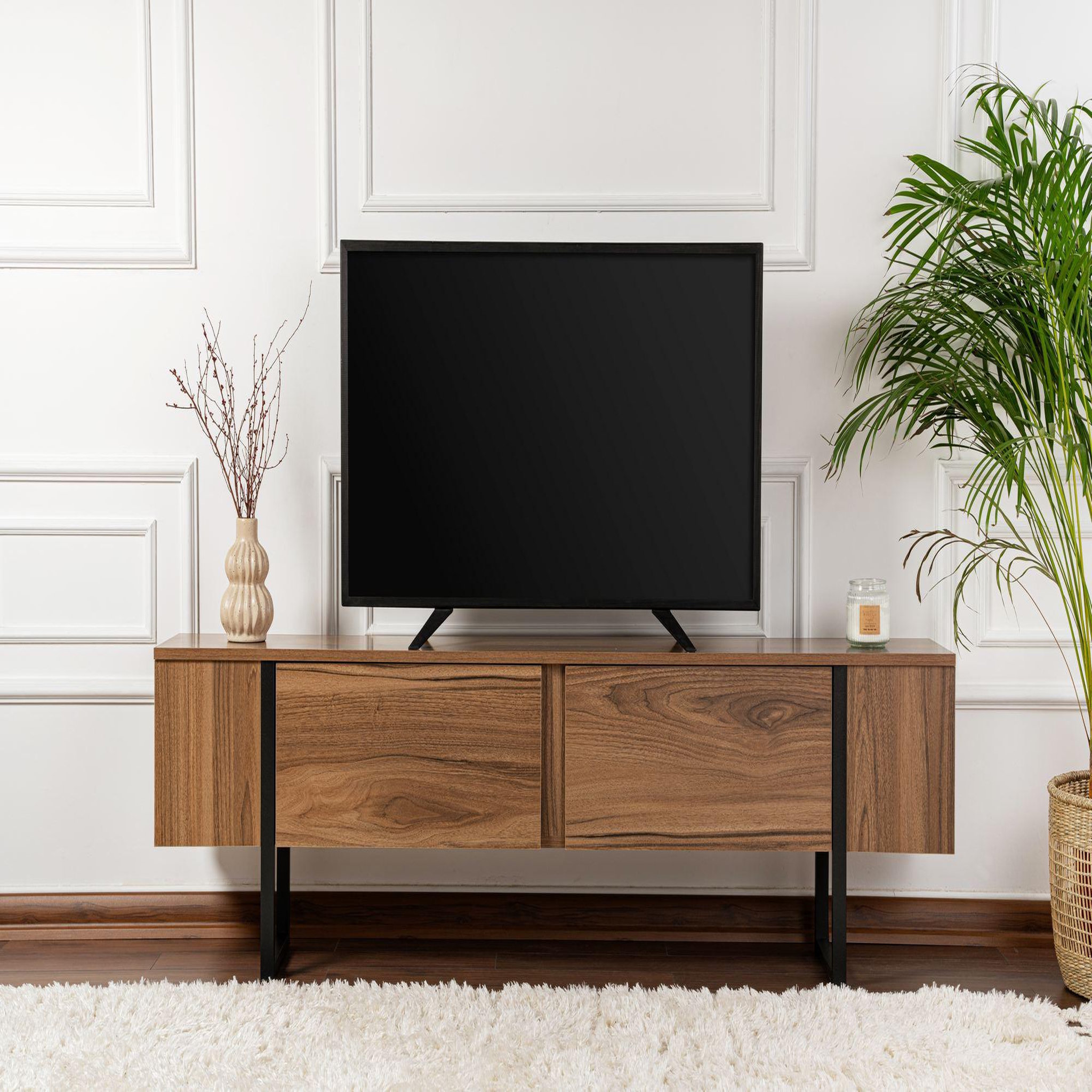Voir la diapositive 3 : Habitat et Jardin Meuble tv en bois  serenity  180 x 30 x 50 cm - noyer