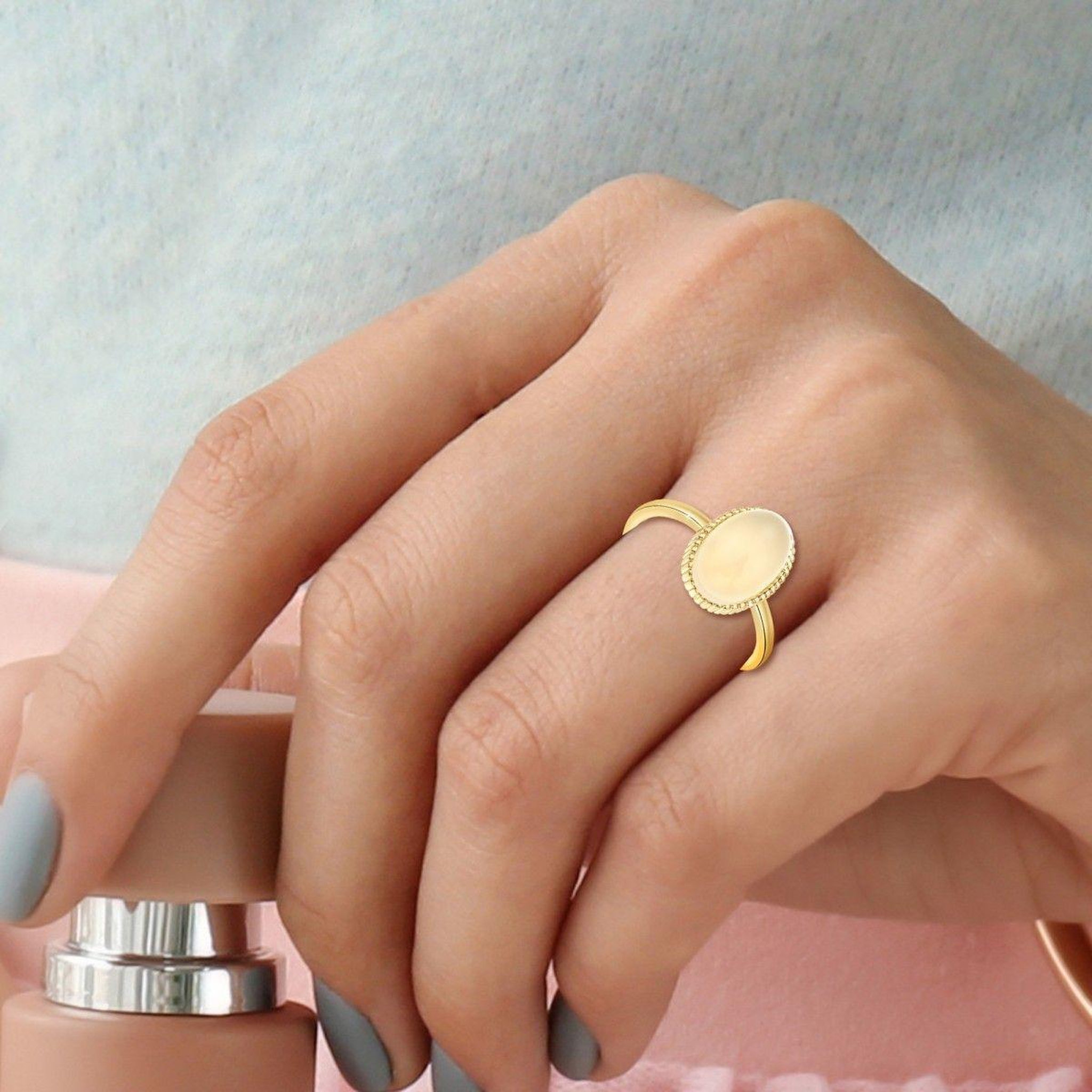 Voir la diapositive 2 : SC BOHEME Bague ajustable SC Bohème ornée d'un onyx noir