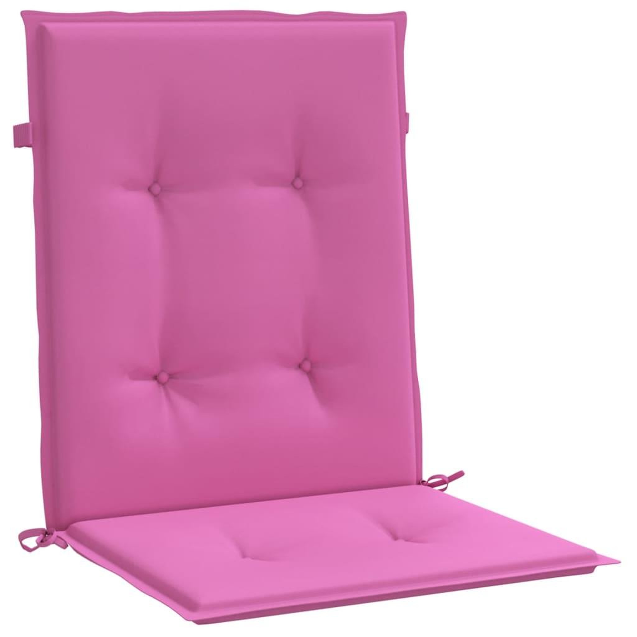 Voir la diapositive 5 : VIDAXL Coussins de chaise a dossier bas lot de 2 rose tissu