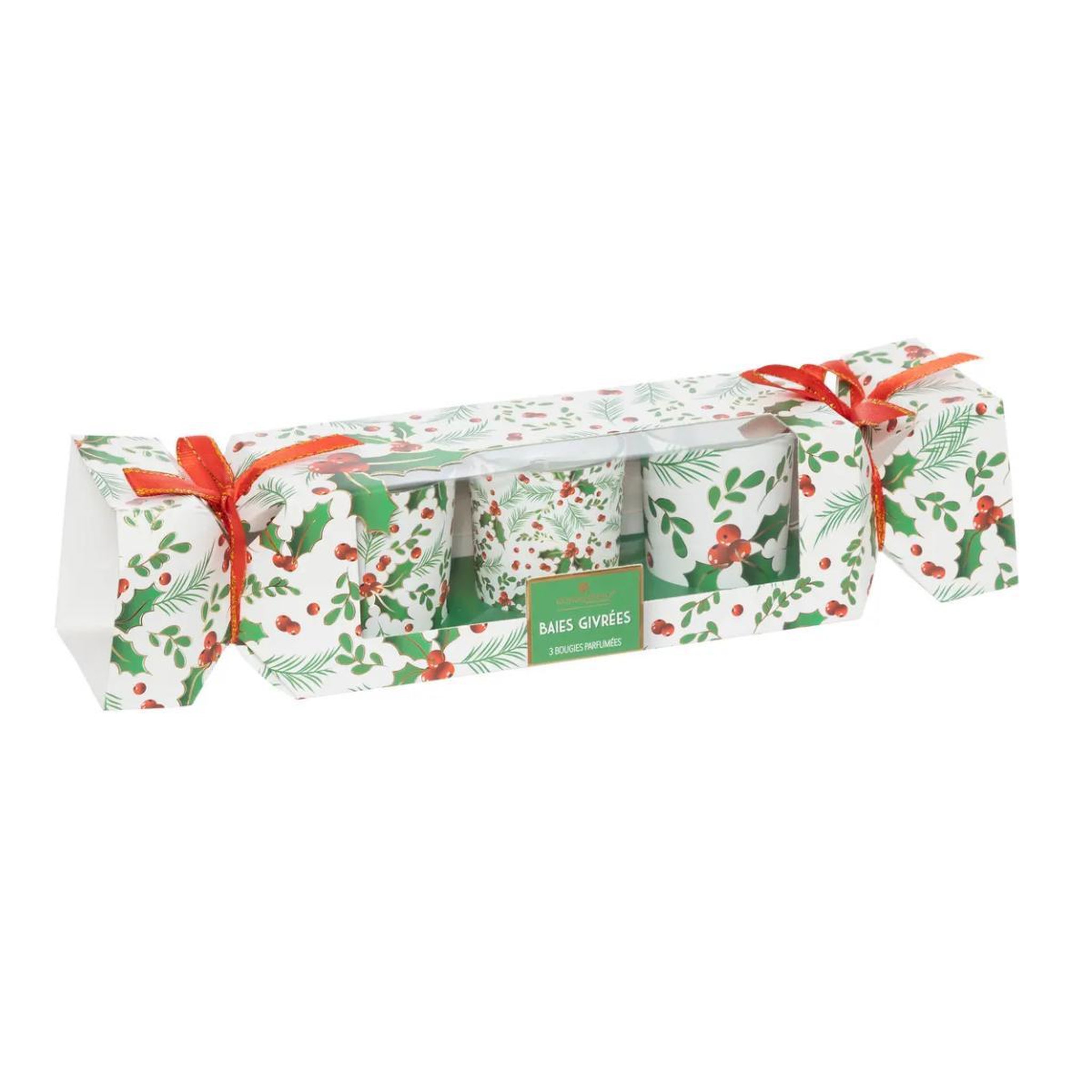 ATMOSPHERA Lot de 3 bougies parfumées  houx  135g baies givrées