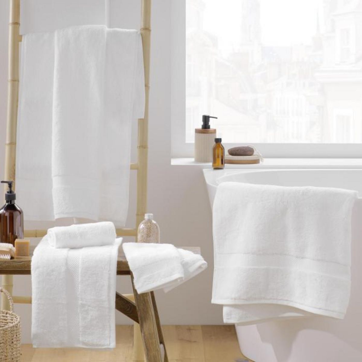 Paris Prix Drap de Douche  Elegance  70x130cm Blanc