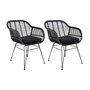 Voir la diapositive 5 : BEST MOBILIER Candelaria - lot de 2 chaises - en poly rotin noir