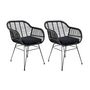 Voir la diapositive 5 : BEST MOBILIER Candelaria - lot de 2 chaises - en poly rotin noir