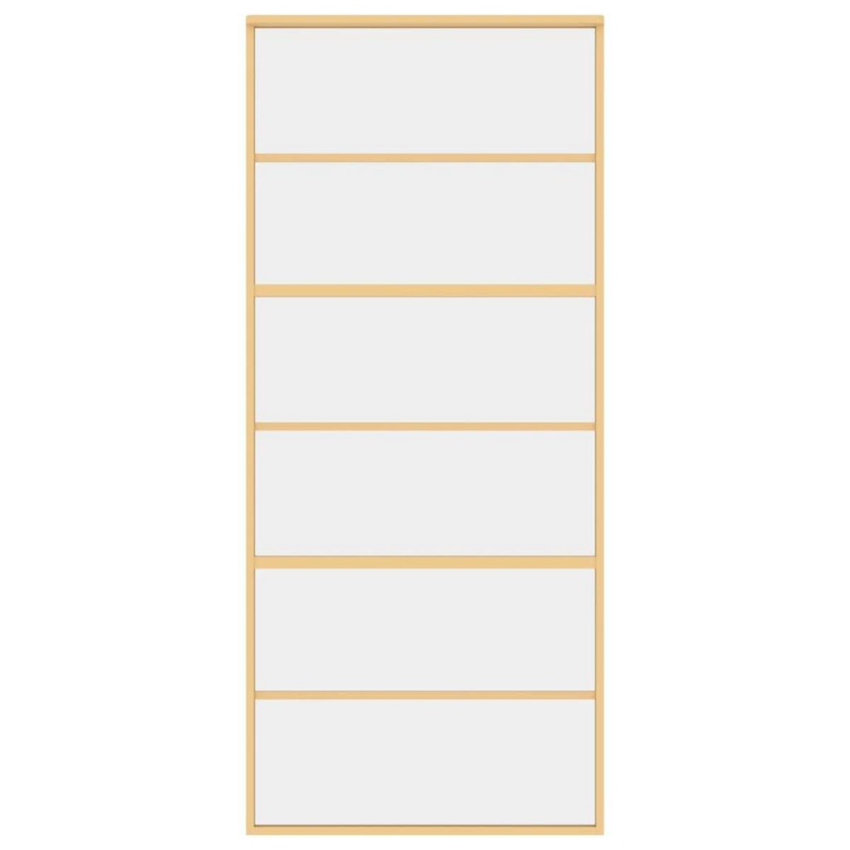 VIDAXL Porte coulissante dore 90x205 cm verre ESG clair et aluminium