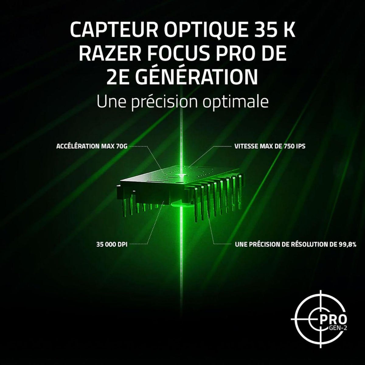 Razer Souris Gamer Sans Fil BASILISK V3 PRO 35K PHANTOM WHITE ED