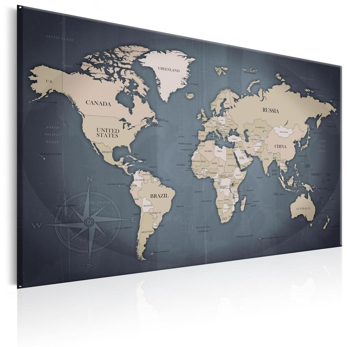 Paris Prix Tableau Imprimé  World Map : Shades of Grey