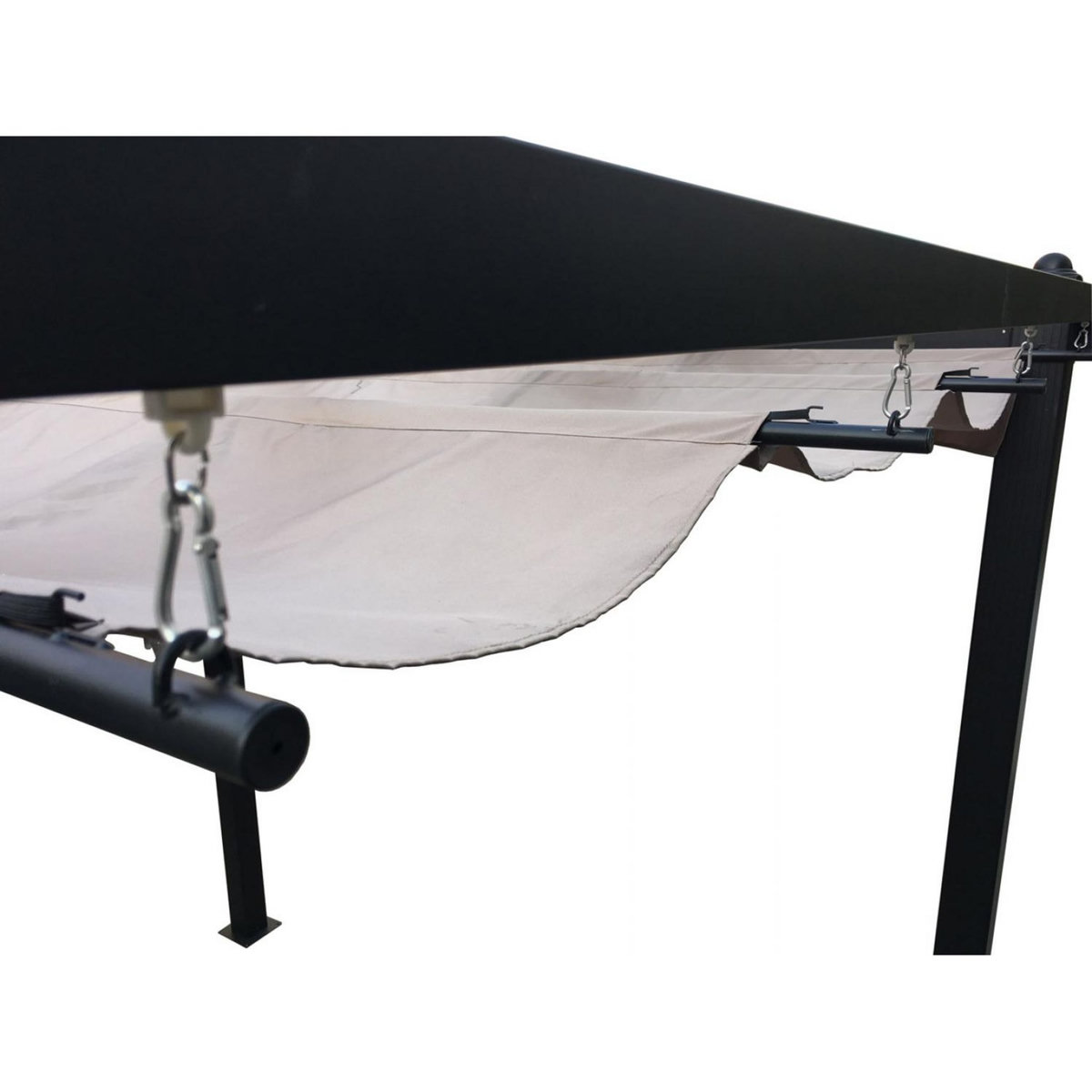 CONCEPT USINE Tonnelle autoportante 3 x 3 m en aluminium et toile taupe REGIA