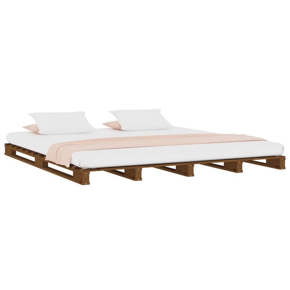 VIDAXL Lit de palette sans matelas marron miel 120x200 cm bois massif