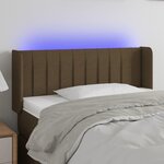 VIDAXL Tete de lit a LED Marron fonce 103x16x78/88 cm Tissu
