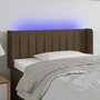 Voir la diapositive 1 : VIDAXL Tete de lit a LED Marron fonce 103x16x78/88 cm Tissu