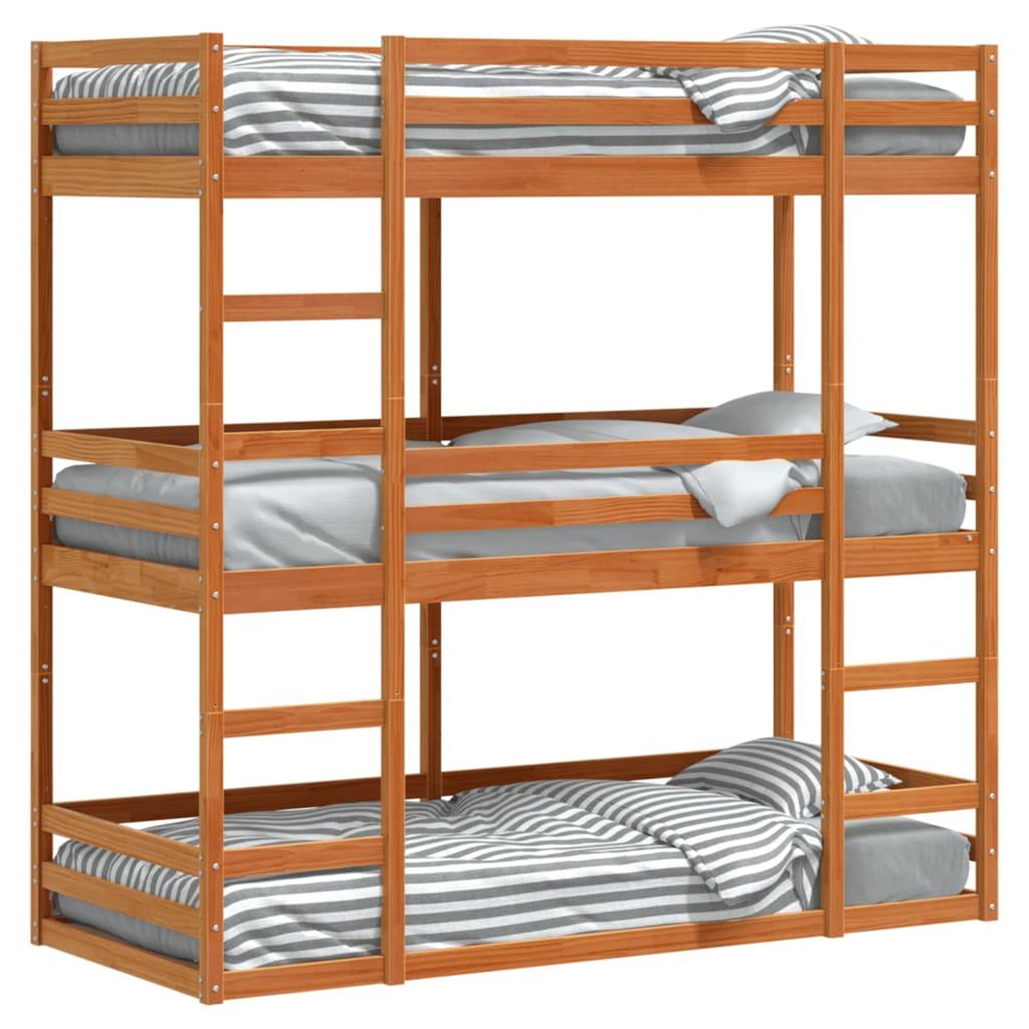 Voir la diapositive 4 : VIDAXL Lit superpose triple sans matelas 75x190 cm bois de pin massif