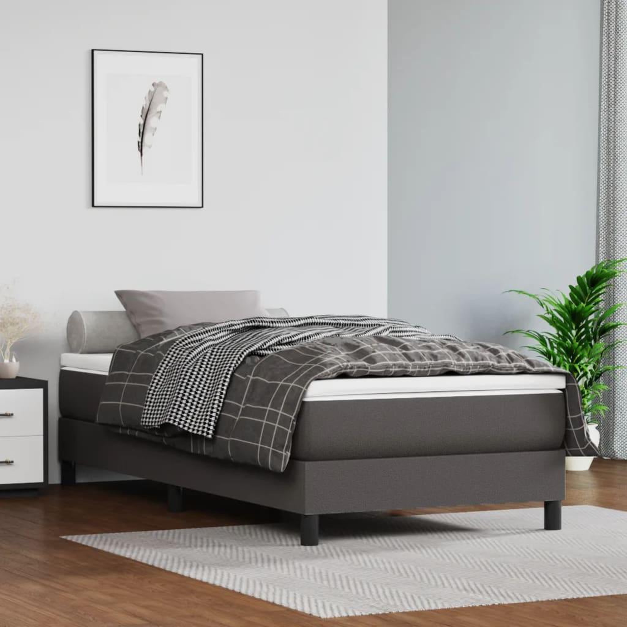 VIDAXL Cadre de lit sans matelas gris 100x200 cm similicuir