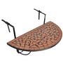 Voir la diapositive 2 : VIDAXL Table suspendue de balcon Terre cuite Mosaïque