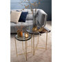 Voir la diapositive 6 : Paris Prix Lot de 2 Tables Gigognes  Obi  58cm Transparent & Or