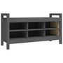 Voir la diapositive 2 : VIDAXL Banc d'entree Gris 110x40x60 cm Bois de pin massif