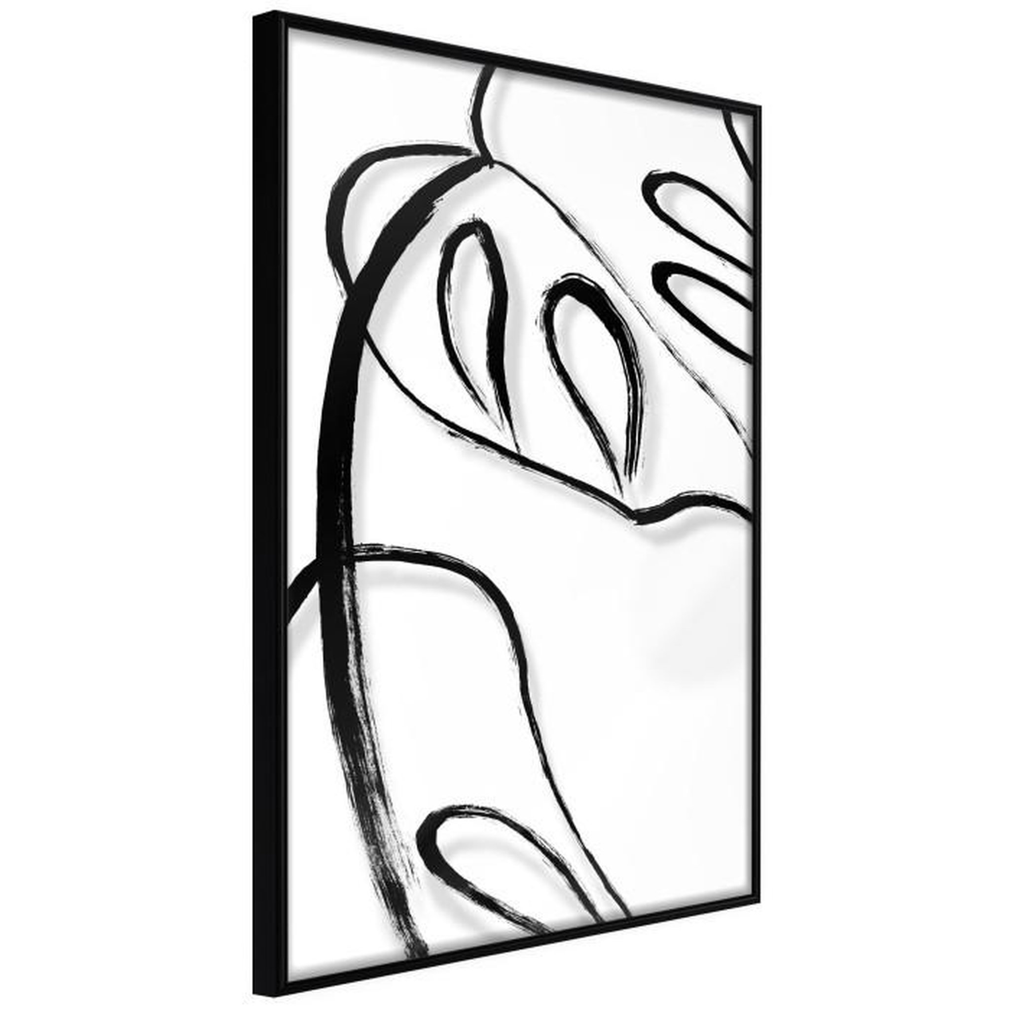 Paris Prix Affiche Murale Encadrée  Painted Monstera Leaf. Coloris disponibles : Noir, Jaune