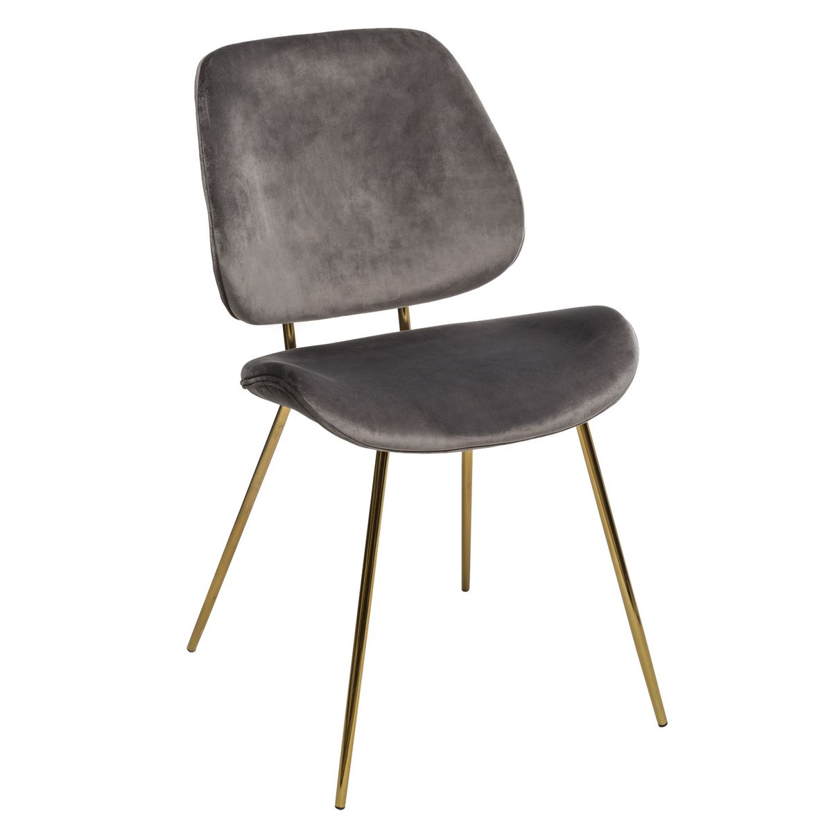 ATMOSPHERA Lot de 2 chaises assise velour pieds métal LAURIE