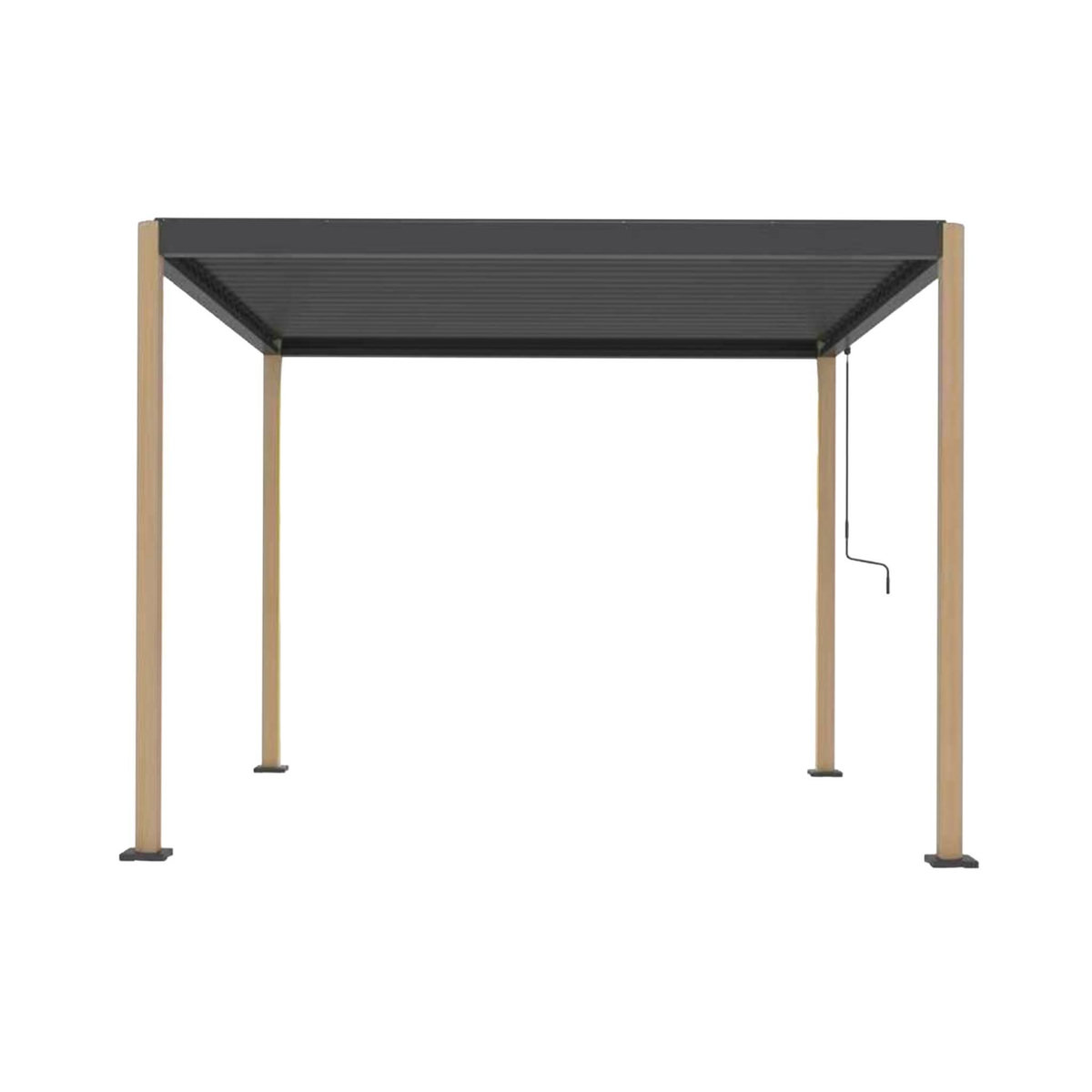 SWEEEK Pergola bioclimatique aux pieds arrondis aluminium et acier lames orientables 3x3m - Imperial