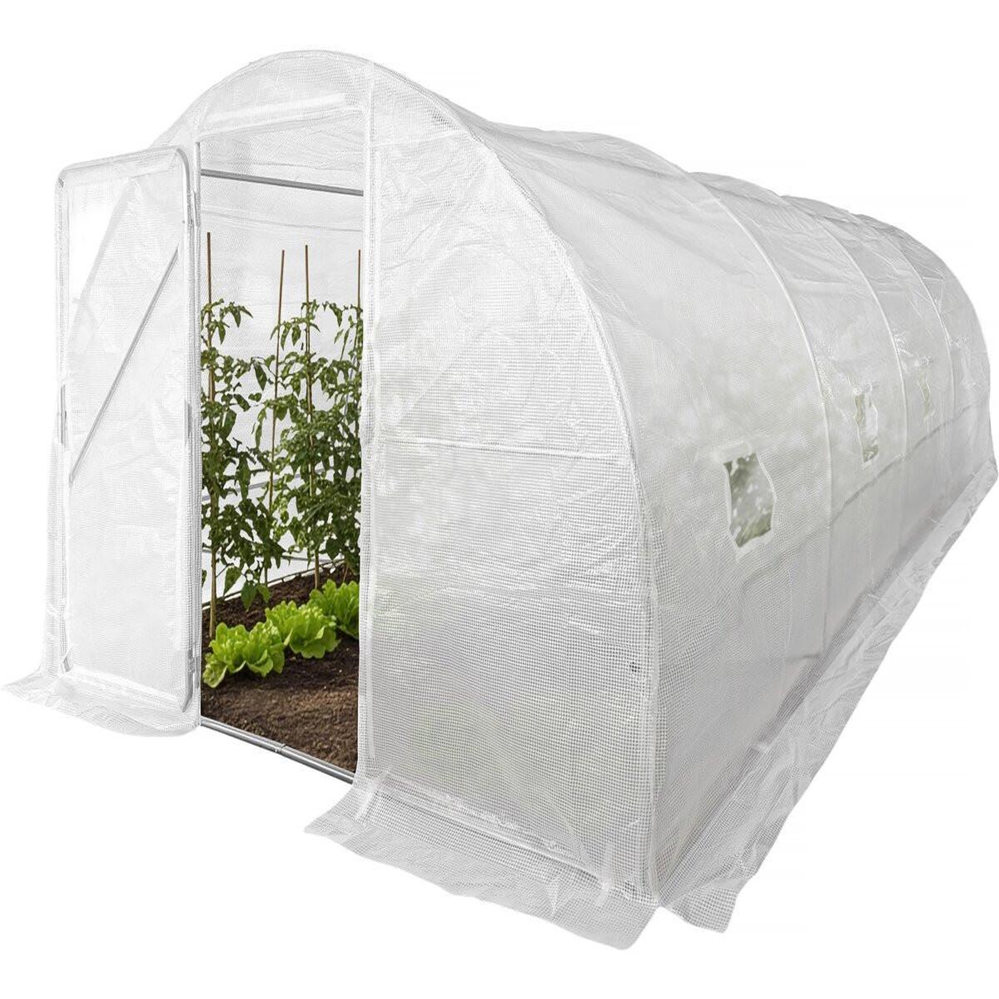 Habitat et Jardin Serre tunelle de jardin avec porte 6 x 3 m  mimosa  - 18 m² - 180g - blanc