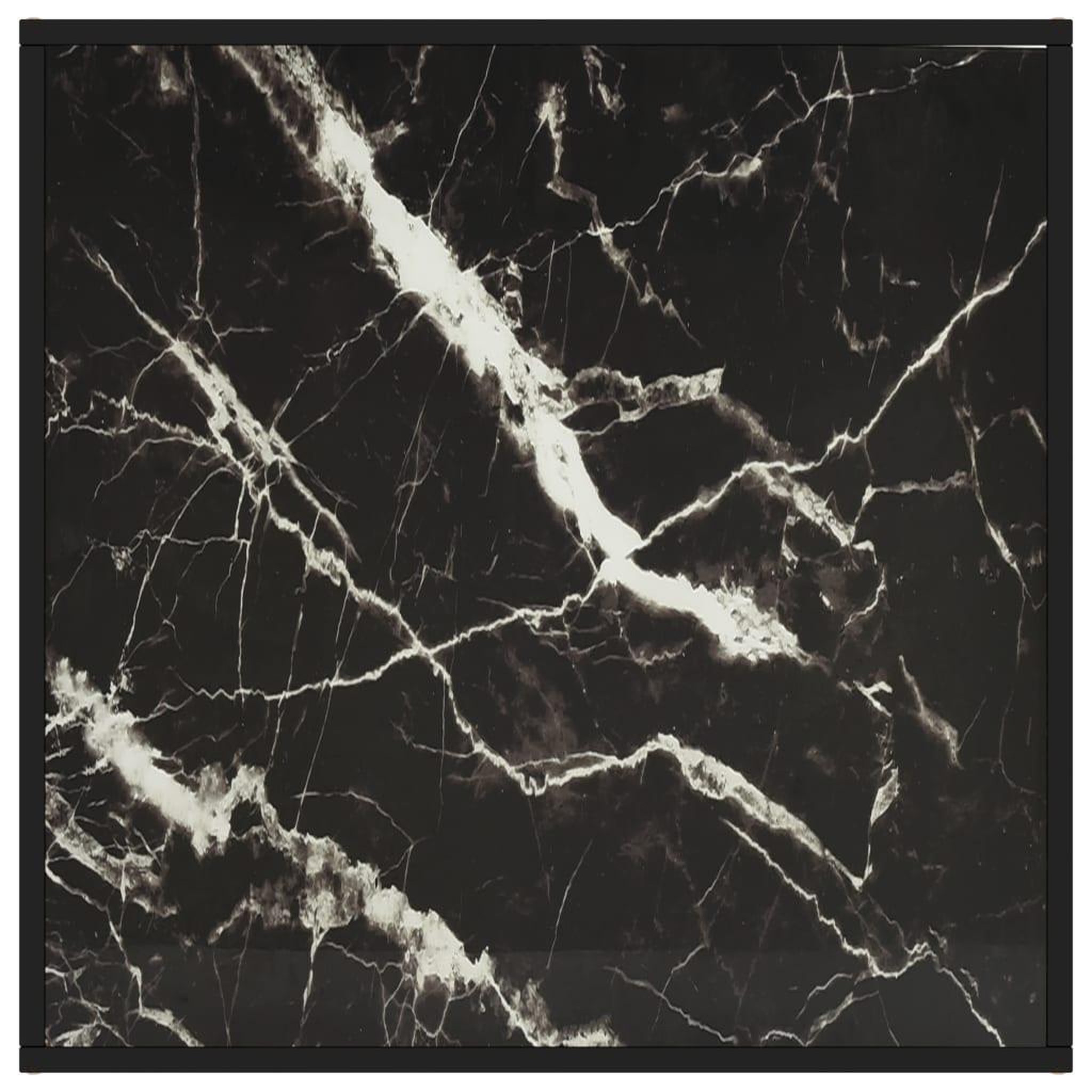 Voir la diapositive 3 : VIDAXL Table basse Noir avec verre marbre noir 80x80x35 cm