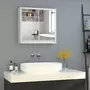 HOMCOM Armoire murale miroir salle de bain 2 étagères dim. 48L x 14l x 45H cm panneaux particules MDF blanc