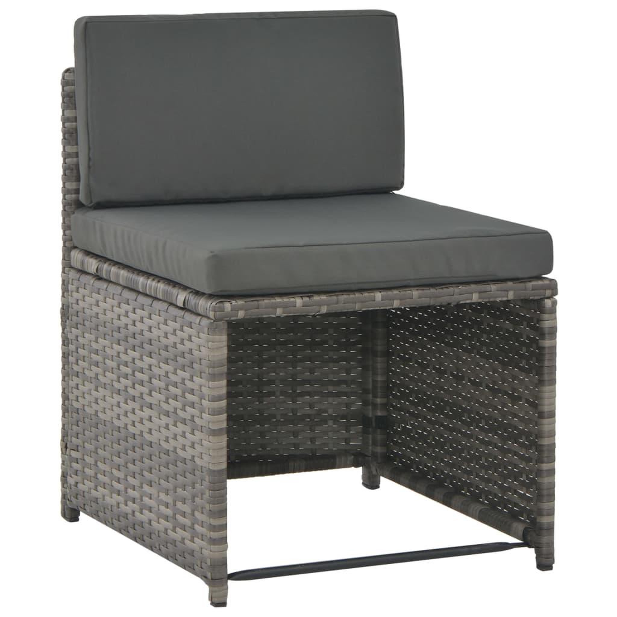 Voir la diapositive 5 : VIDAXL Ensemble a manger d'exterieur 7pcs coussins Resine tressee Gris