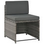 Voir la diapositive 5 : VIDAXL Ensemble a manger d'exterieur 7pcs coussins Resine tressee Gris