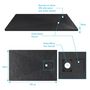 Voir la diapositive 4 : Aurlane Receveur pour douche à l'italienne extra plat aspect ardoise noire 80x120 cm - STONE 2